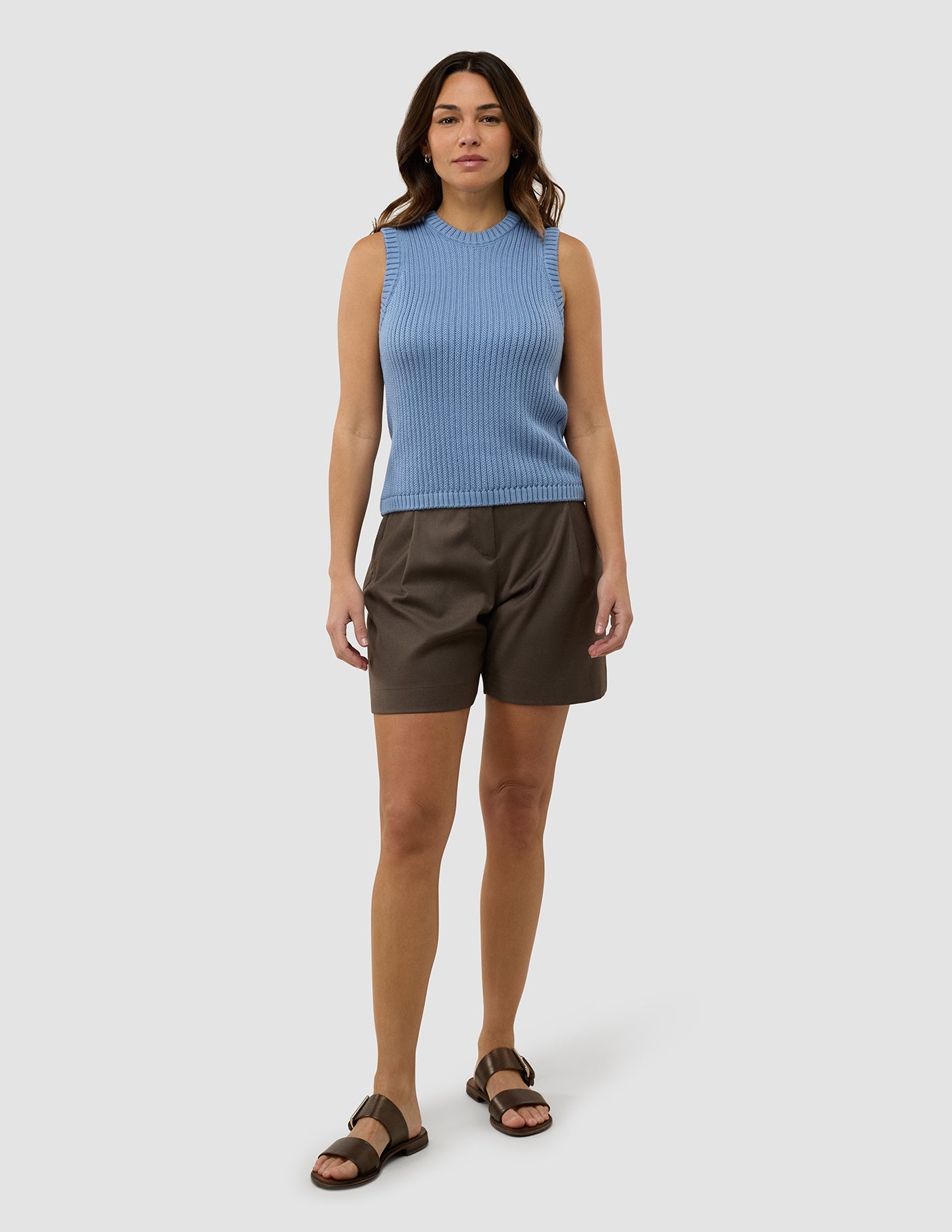 Women's Structured Knit Top Serenity Blue